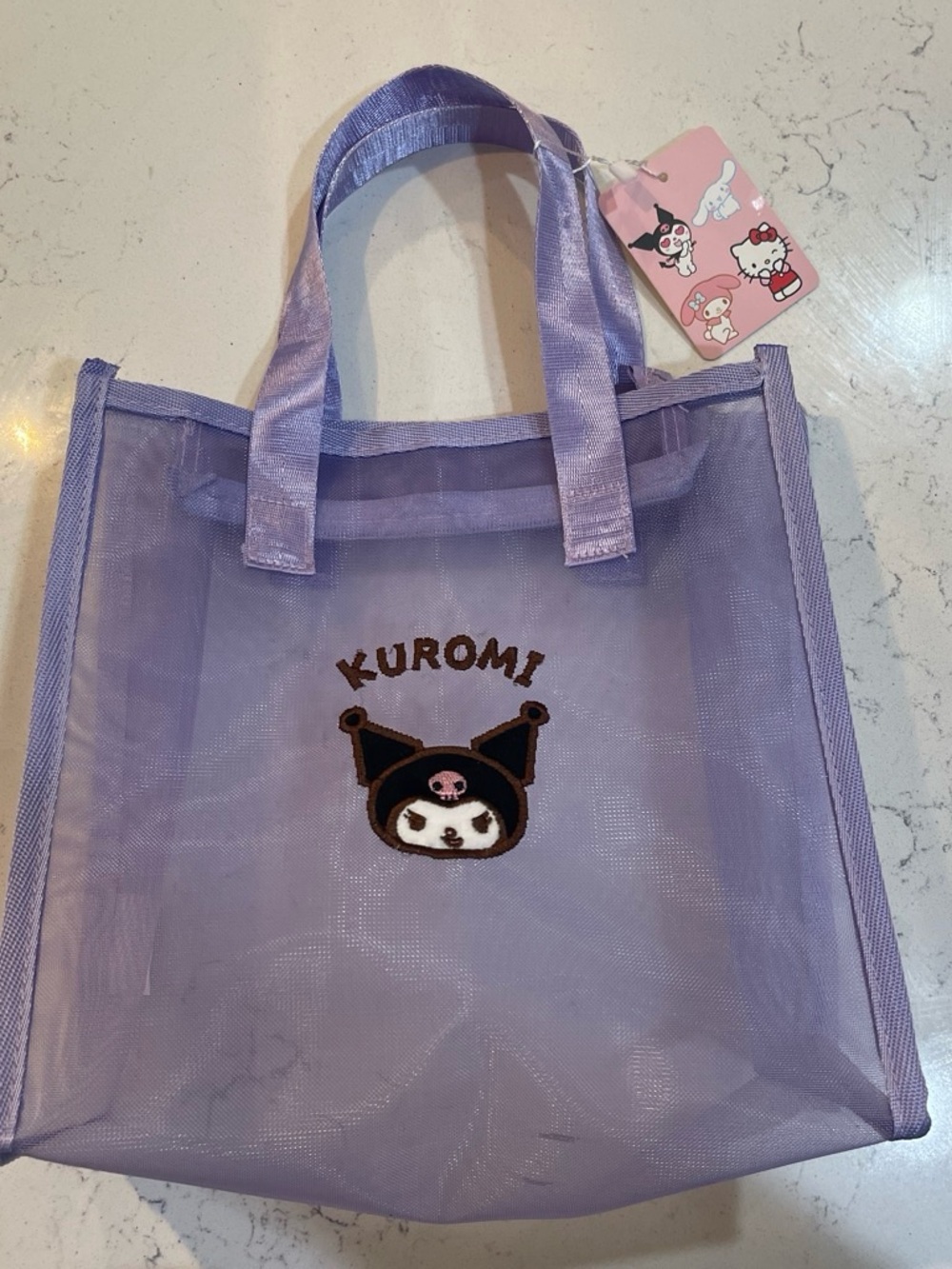 Sanrio Kuromi Lavender Mesh Tote